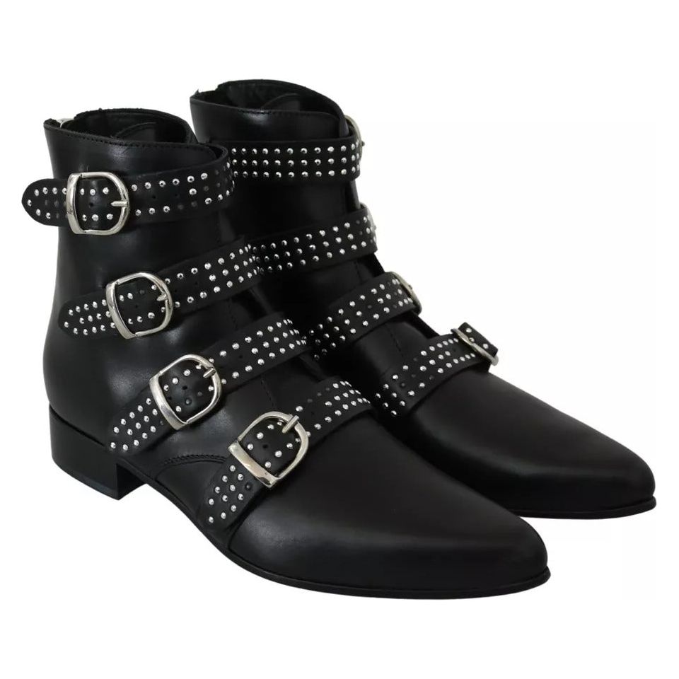 Dondup Black Fashion Buckled Zipper Ankle Boots Shoes LA8385-37