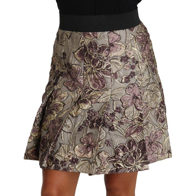 Dolce & Gabbana A-Line Mini Floral Print Jaquard Skirt Dolce & Gabbana