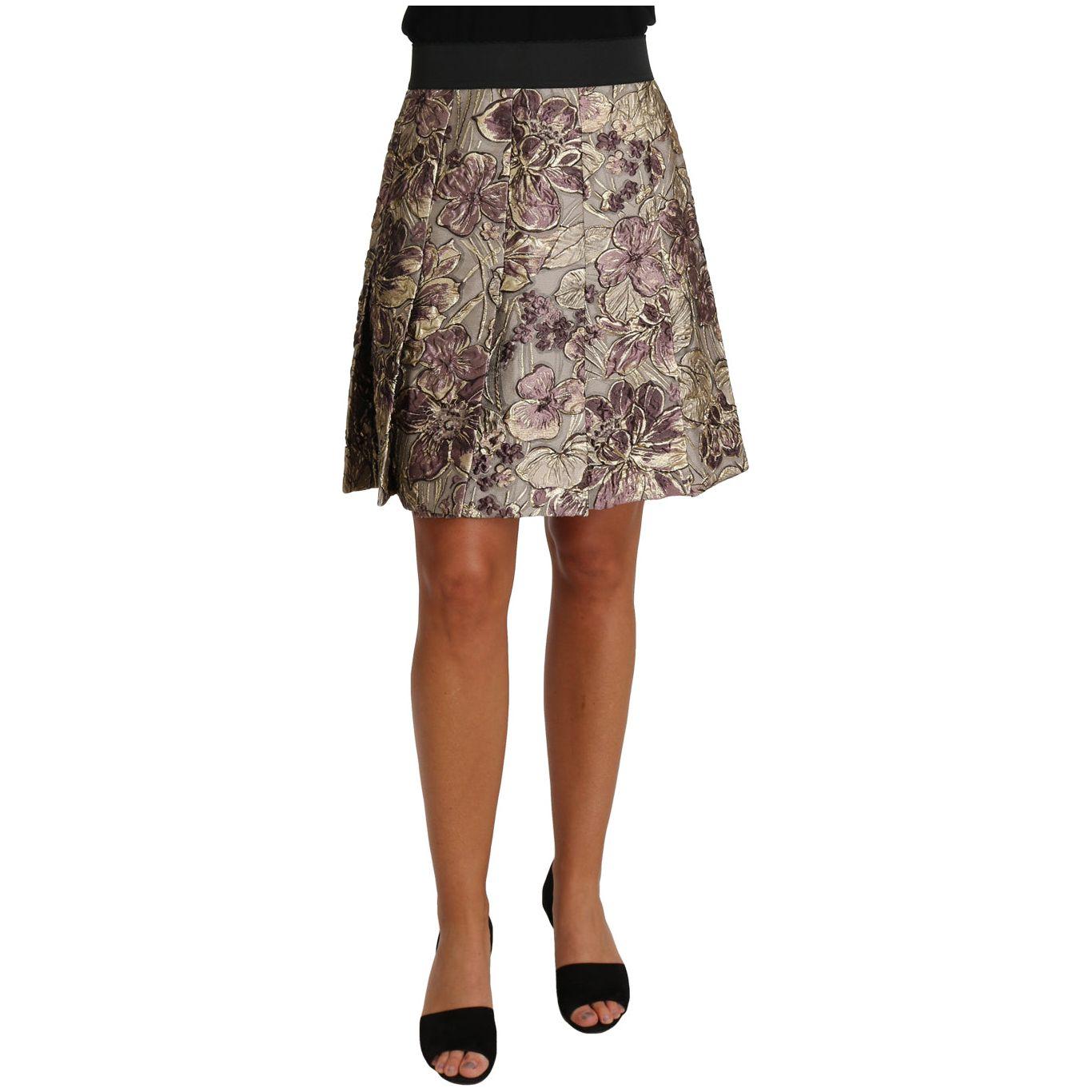 Dolce & Gabbana A-Line Mini Floral Print Jaquard Skirt Dolce & Gabbana
