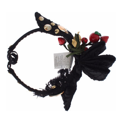 Dolce & Gabbana Diadem Headband Tiara Berry Fruit Crystal Bow Hair Dolce & Gabbana