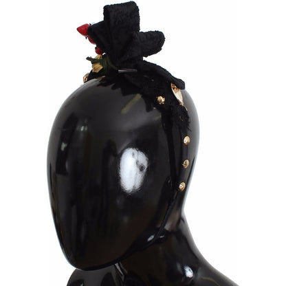 Dolce & Gabbana Diadem Headband Tiara Berry Fruit Crystal Bow Hair Dolce & Gabbana