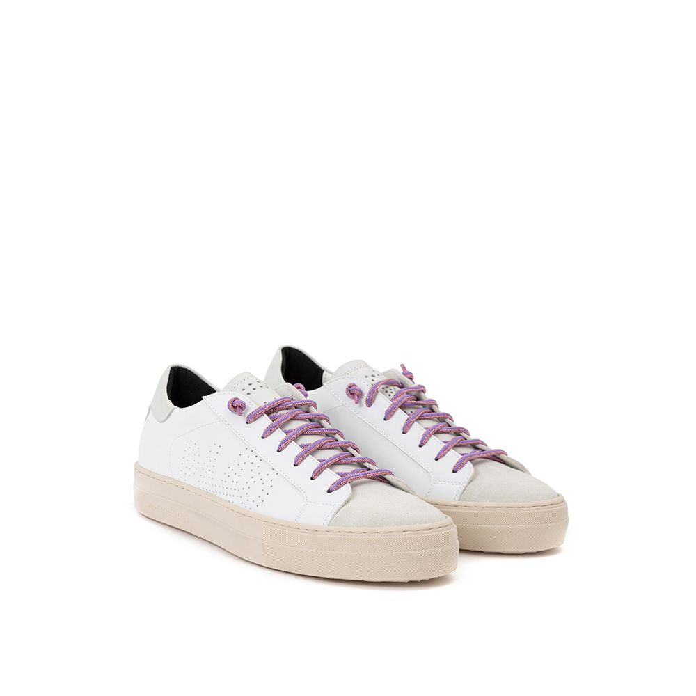 P448 White Leather Athletic Sneakers