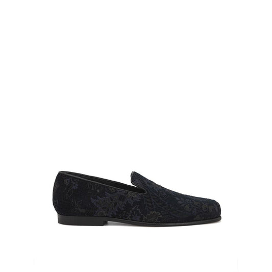 Etro Blue Leather Slip-On Loafers