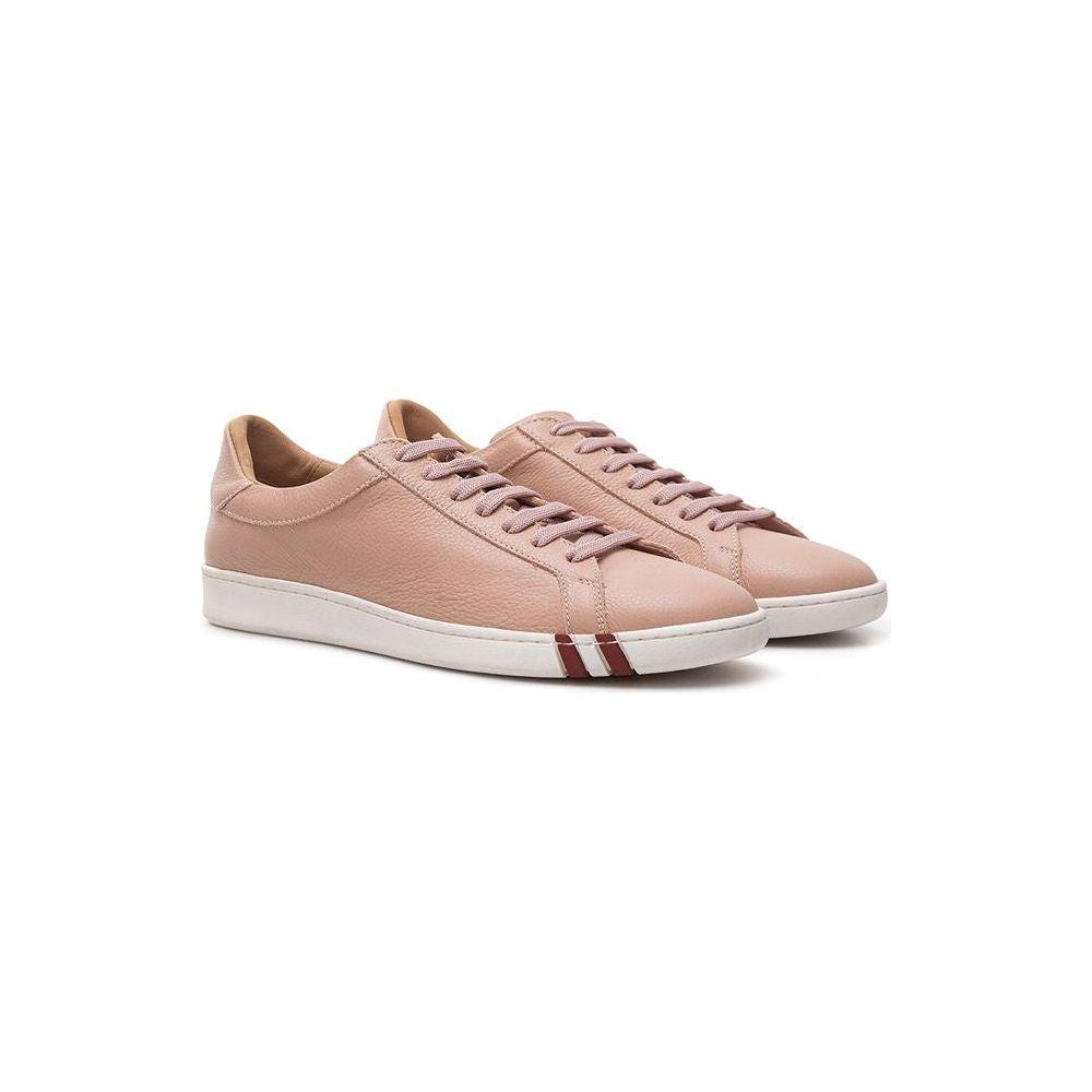 Bally Pink Leather Low Top Sneakers