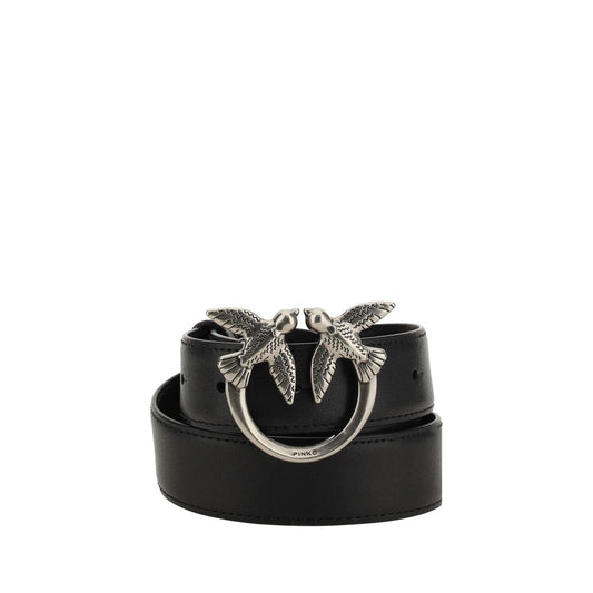 PINKO Black Calf Leather Bos Taurus Regular Belt