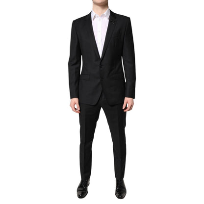 Dolce & Gabbana Black Wool Single Breasted 2 Piece Suit