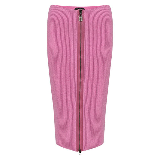 Tom Ford Pink Wool Midi Skirt Tom Ford