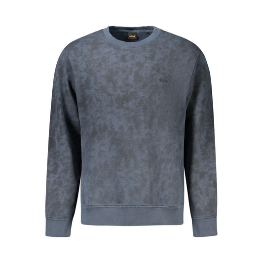 Hugo Boss Blue Cotton Men Sweatshirt