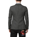 Dolce & Gabbana Black White Patterned Men Suit Coat Blazer KOS2316-44
