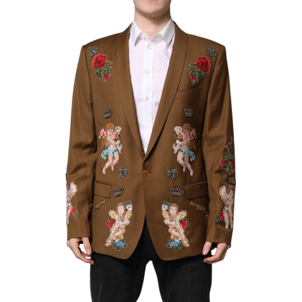 Dolce & Gabbana Brown MARTINI Single Breasted Coat Blazer KOS2355-56