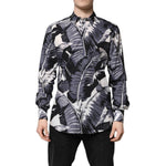 Dolce & Gabbana Multicolor GOLD Cotton Banana Leaf Print Shirt TSH90444-41