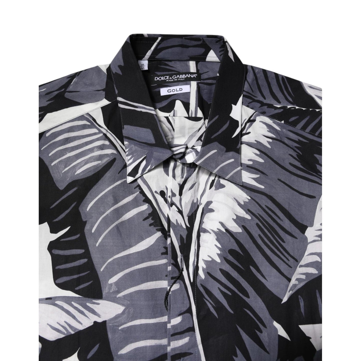 Dolce & Gabbana Multicolor GOLD Cotton Banana Leaf Print Shirt TSH90444-41
