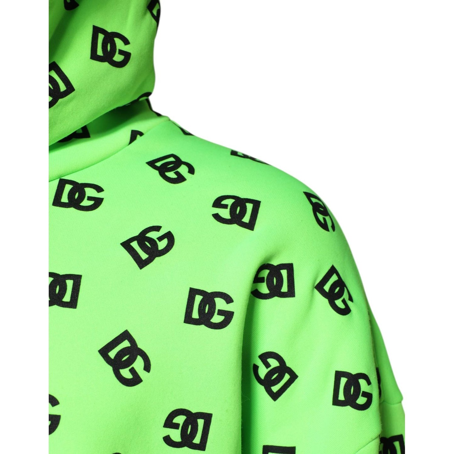 Dolce & Gabbana Green Polyester DGLogo Print Hooded Sweater TSH90265-52