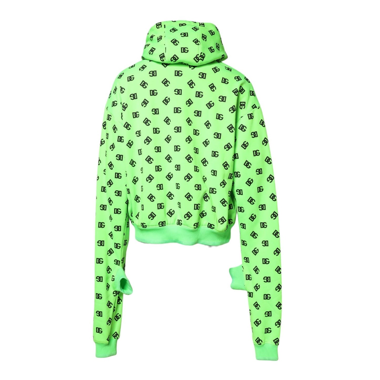 Dolce & Gabbana Green Polyester DGLogo Print Hooded Sweater TSH90265-52