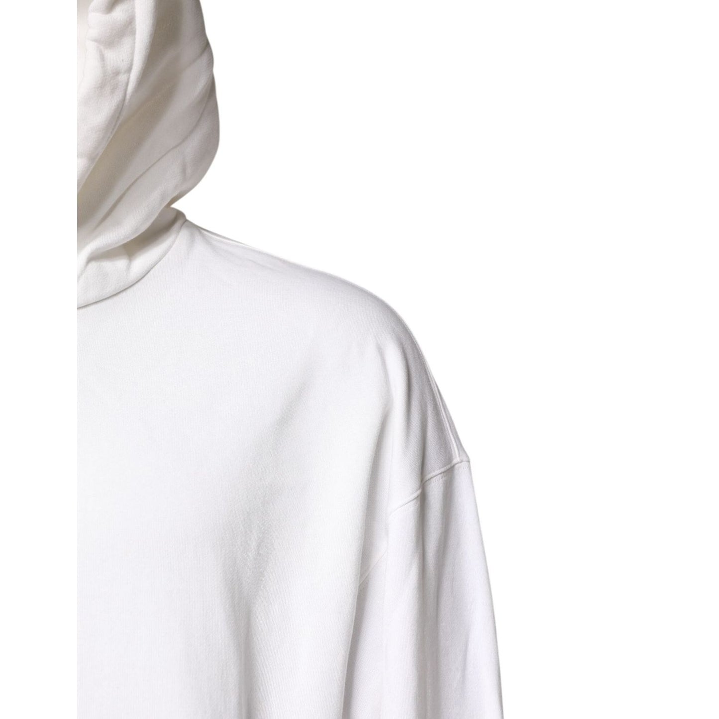 Dolce & Gabbana White Embossed Logo Hooded Sweatshirt Sweater TSH90269-50
