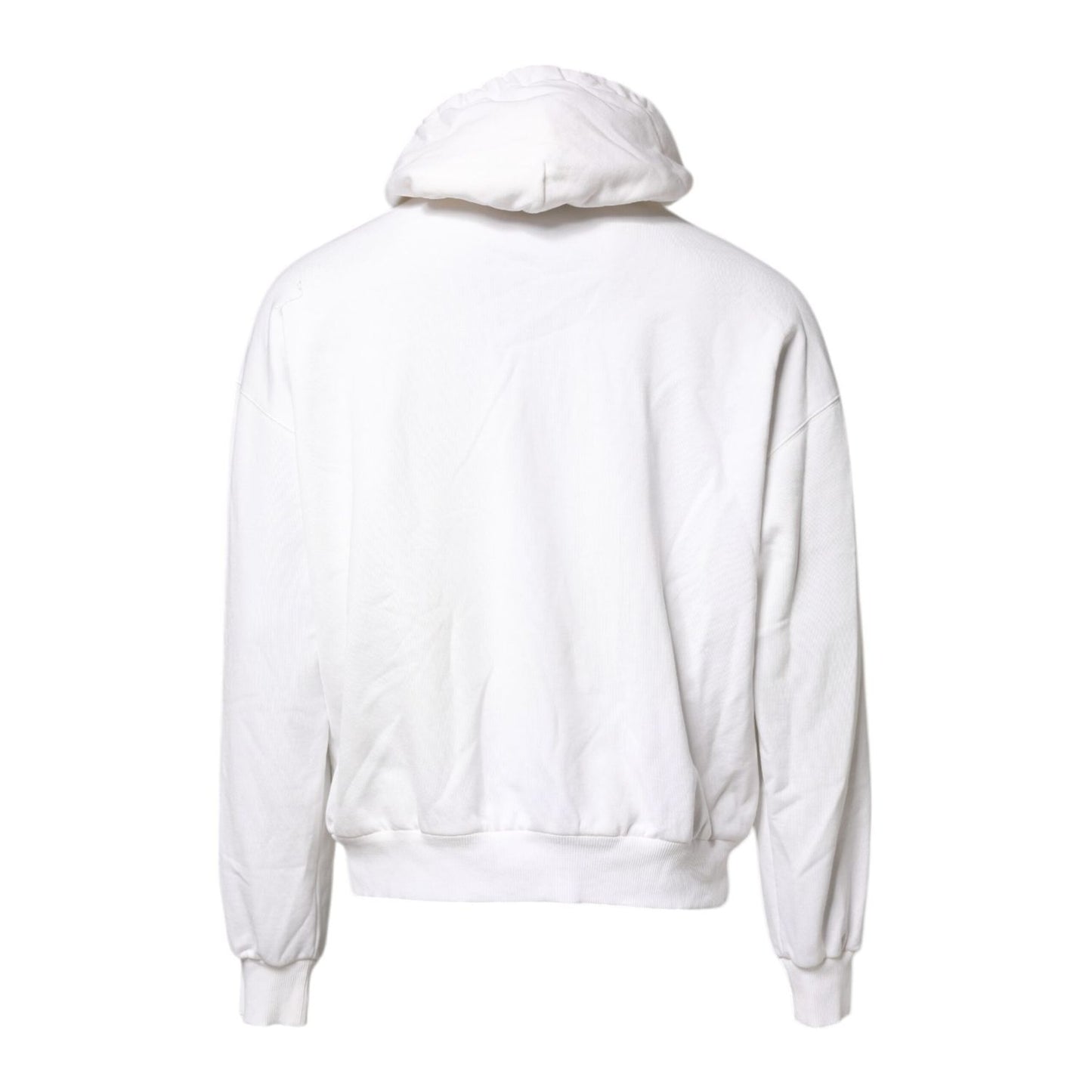 Dolce & Gabbana White Embossed Logo Hooded Sweatshirt Sweater TSH90269-50