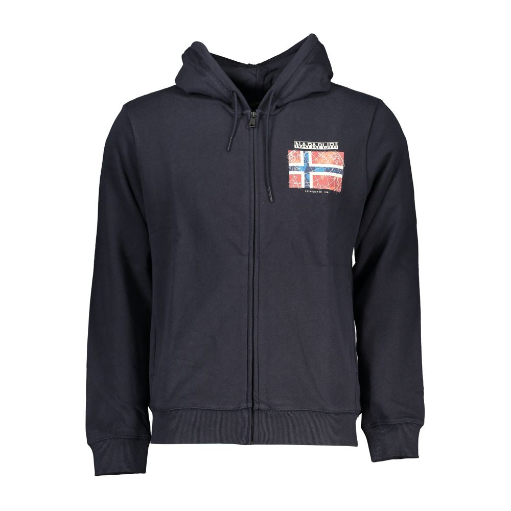 Napapijri Blue Cotton Men's Hooded Sweatshirt