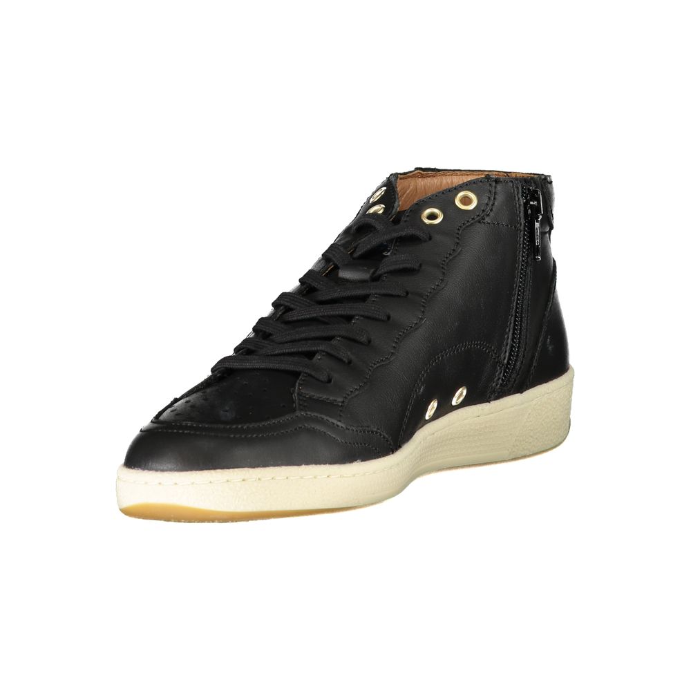 Blauer Black Leather Men Sneaker