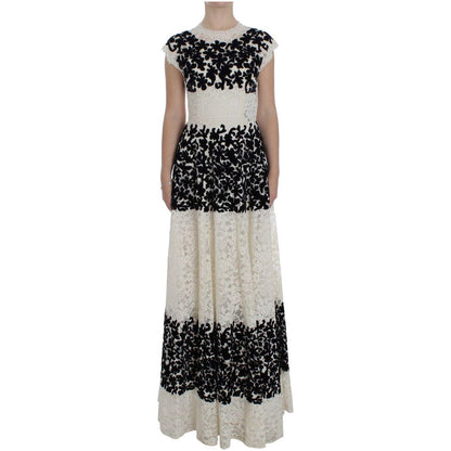 Dolce & Gabbana Floral Lace Ricamo Long Ball Maxi Dress Dolce & Gabbana