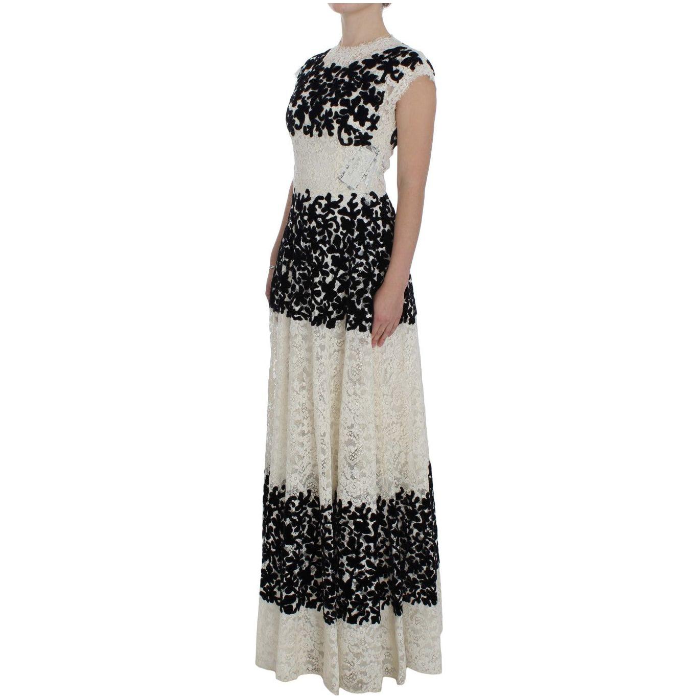 Dolce & Gabbana Floral Lace Ricamo Long Ball Maxi Dress Dolce & Gabbana