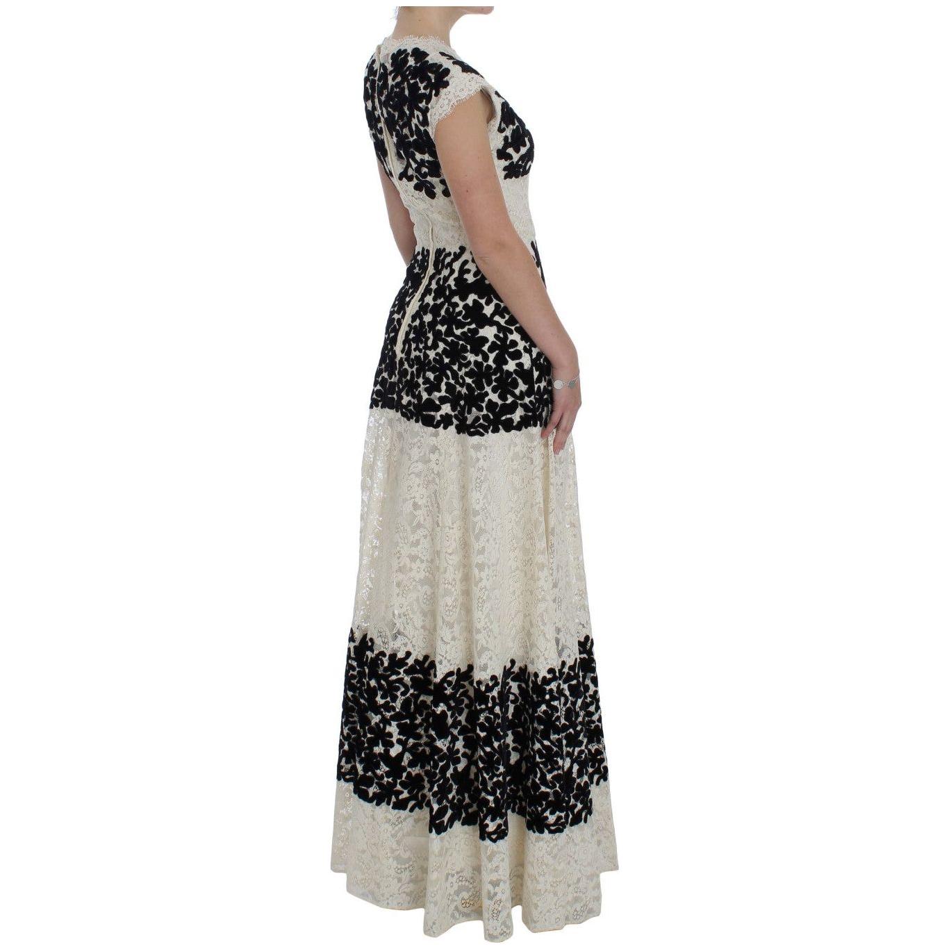 Dolce & Gabbana Floral Lace Ricamo Long Ball Maxi Dress Dolce & Gabbana