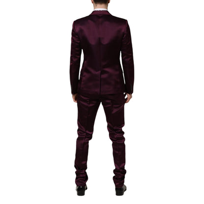 Dolce & Gabbana Dark Purple Silk 3Piece Single Breasted Suit