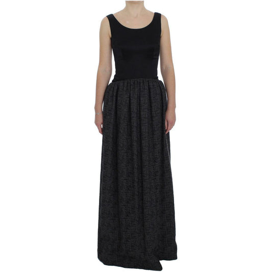Dolce & Gabbana Black Gray Sheath Gown Full Length Dress Dolce & Gabbana
