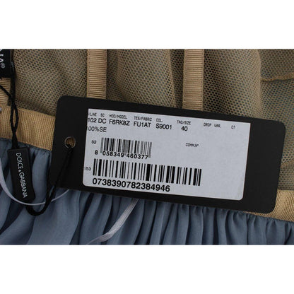 Dolce & Gabbana Blue Silk Crystal Sheath Gown Ball Dress Dolce & Gabbana