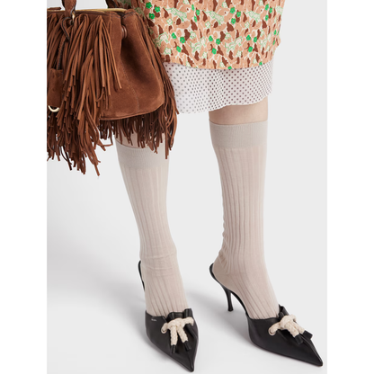 Prada Black Nappa Leather Rope Detail Sandals