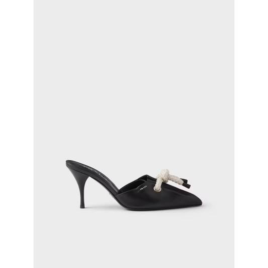 Prada Black Nappa Leather Rope Detail Sandals Prada