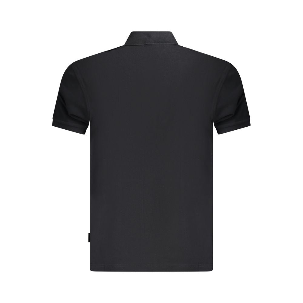 Napapijri Black Cotton Men Polo Shirt NA-35684-XXL