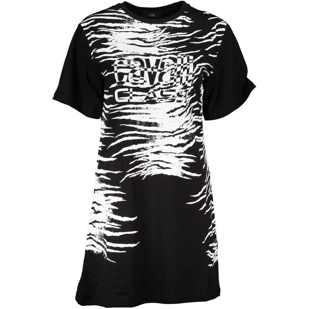 Cavalli Class Black Cotton Women Dress CA-36840-XS