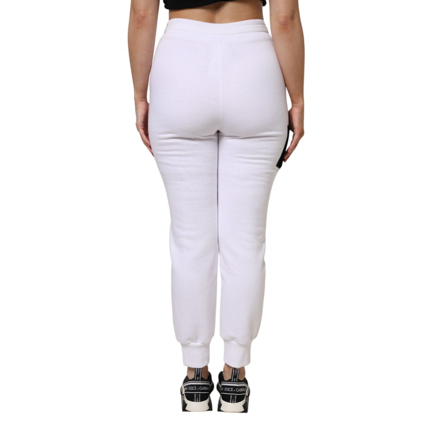 Dolce & Gabbana White Cotton Stretch Jogger Sweatpants Pants PAN76511-40
