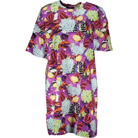 Cavalli Class Purple Cotton Casual Dress Cavalli Class