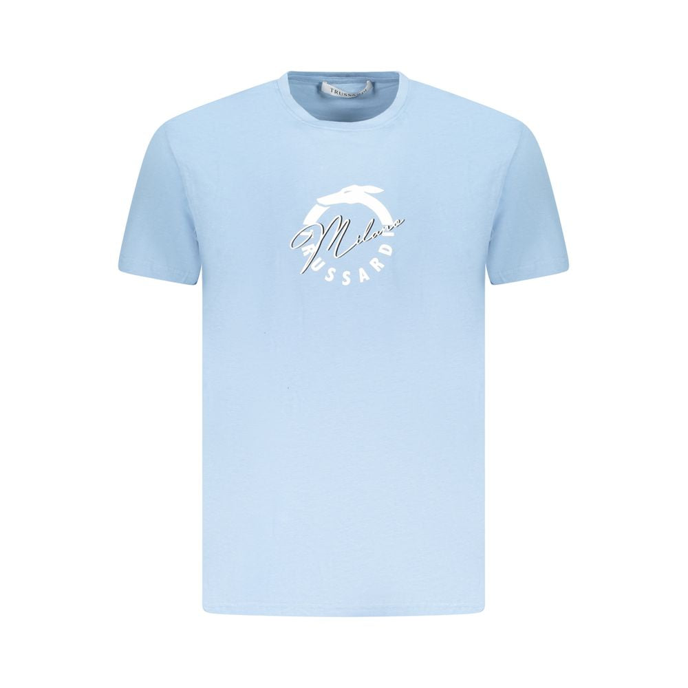Trussardi Light Blue Cotton Men T-Shirt TR-36622-M