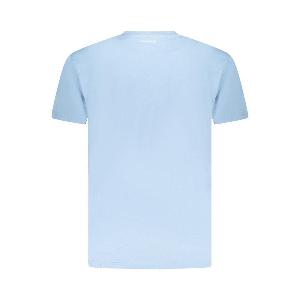 Trussardi Light Blue Cotton Men T-Shirt TR-36622-M