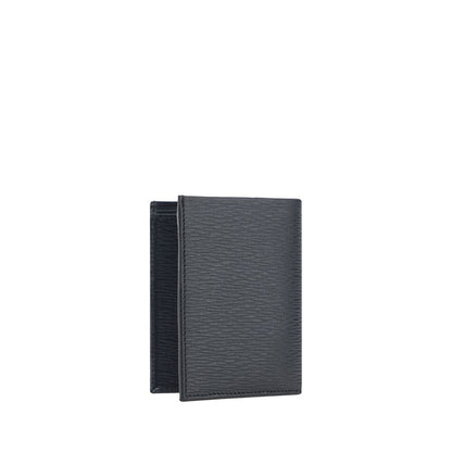 Ferragamo Black Calf Leather Bos Taurus Wallet
