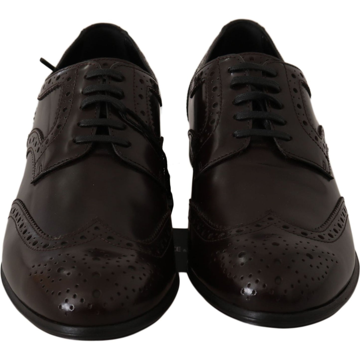 Dolce & Gabbana Brown Leather Broques Oxford Wingtip Shoes Dolce & Gabbana