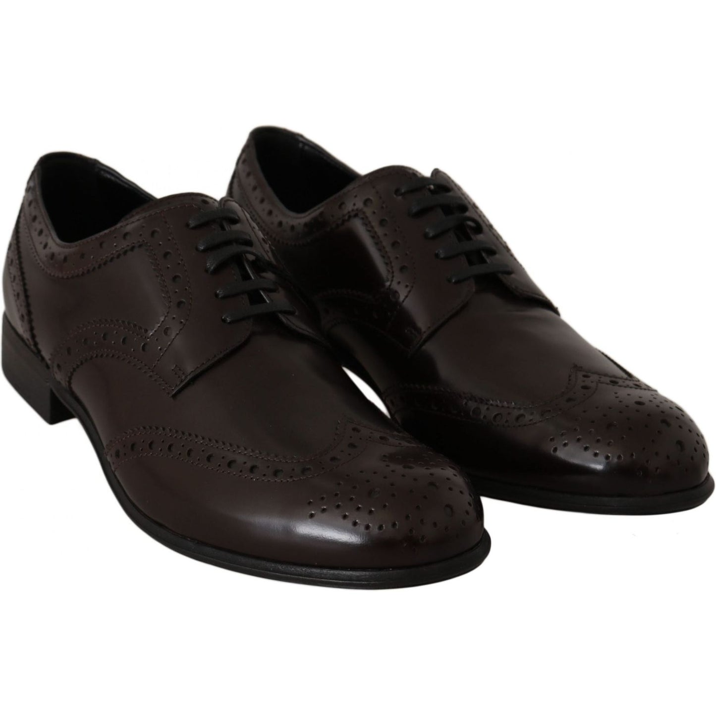 Dolce & Gabbana Brown Leather Broques Oxford Wingtip Shoes Dolce & Gabbana
