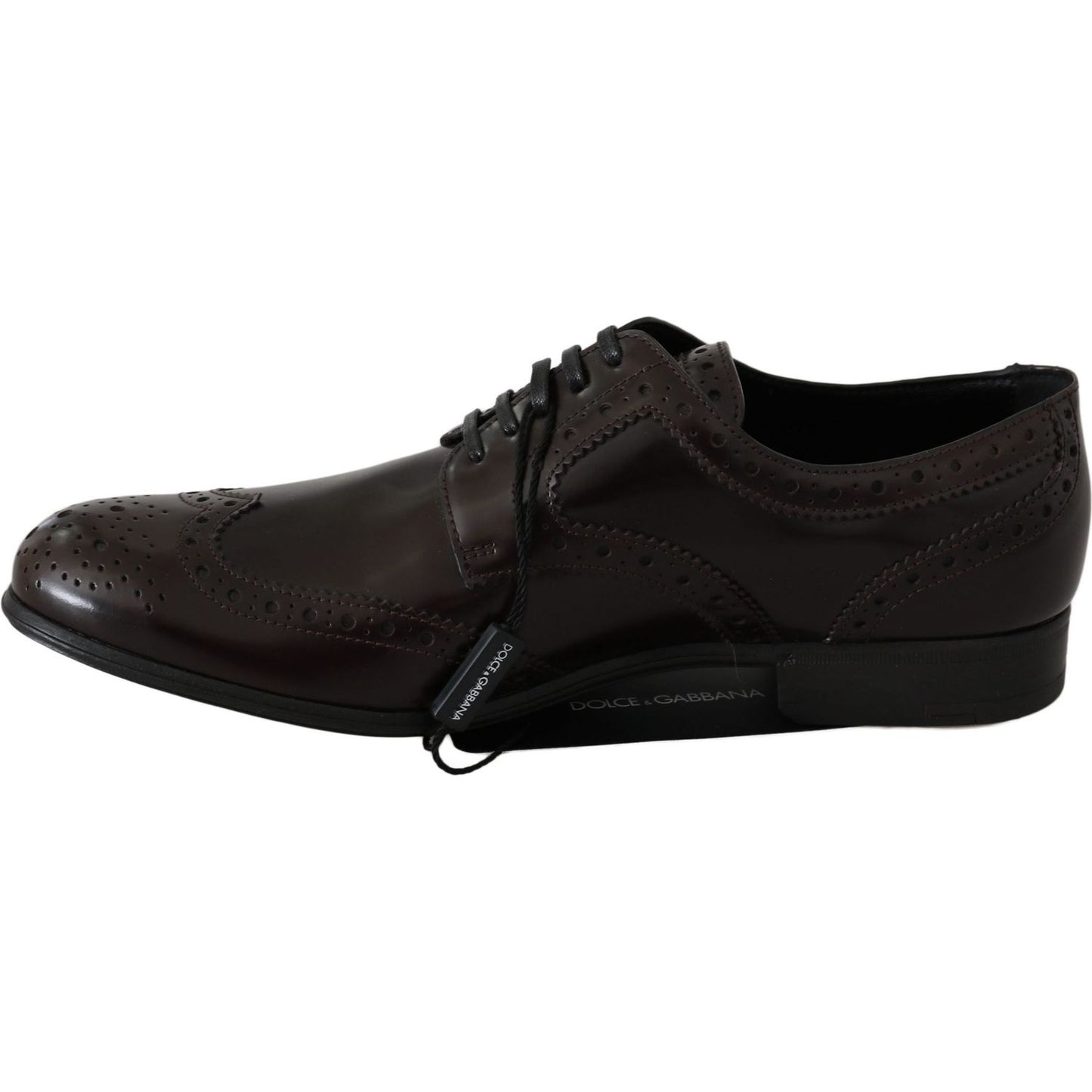Dolce & Gabbana Brown Leather Broques Oxford Wingtip Shoes Dolce & Gabbana