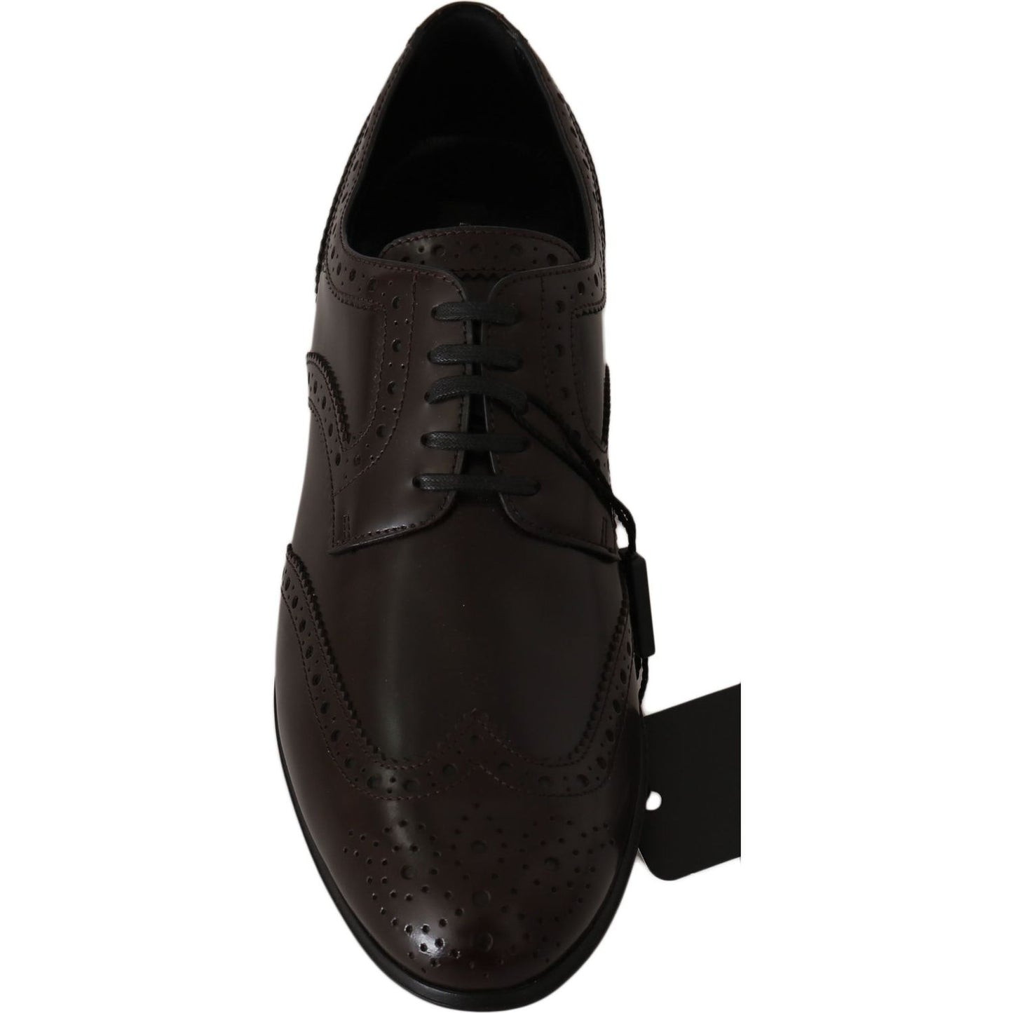 Dolce & Gabbana Brown Leather Broques Oxford Wingtip Shoes Dolce & Gabbana