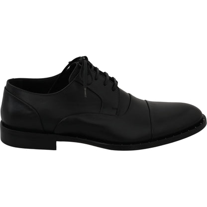Dolce & Gabbana Black Leather Derby Formal Shoes Dress Shoes