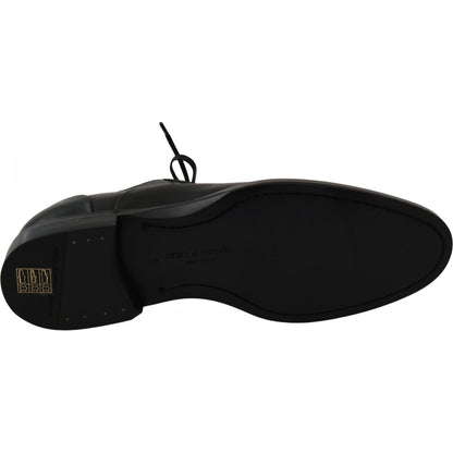 Dolce & Gabbana Black Leather Derby Formal Shoes Dress Shoes