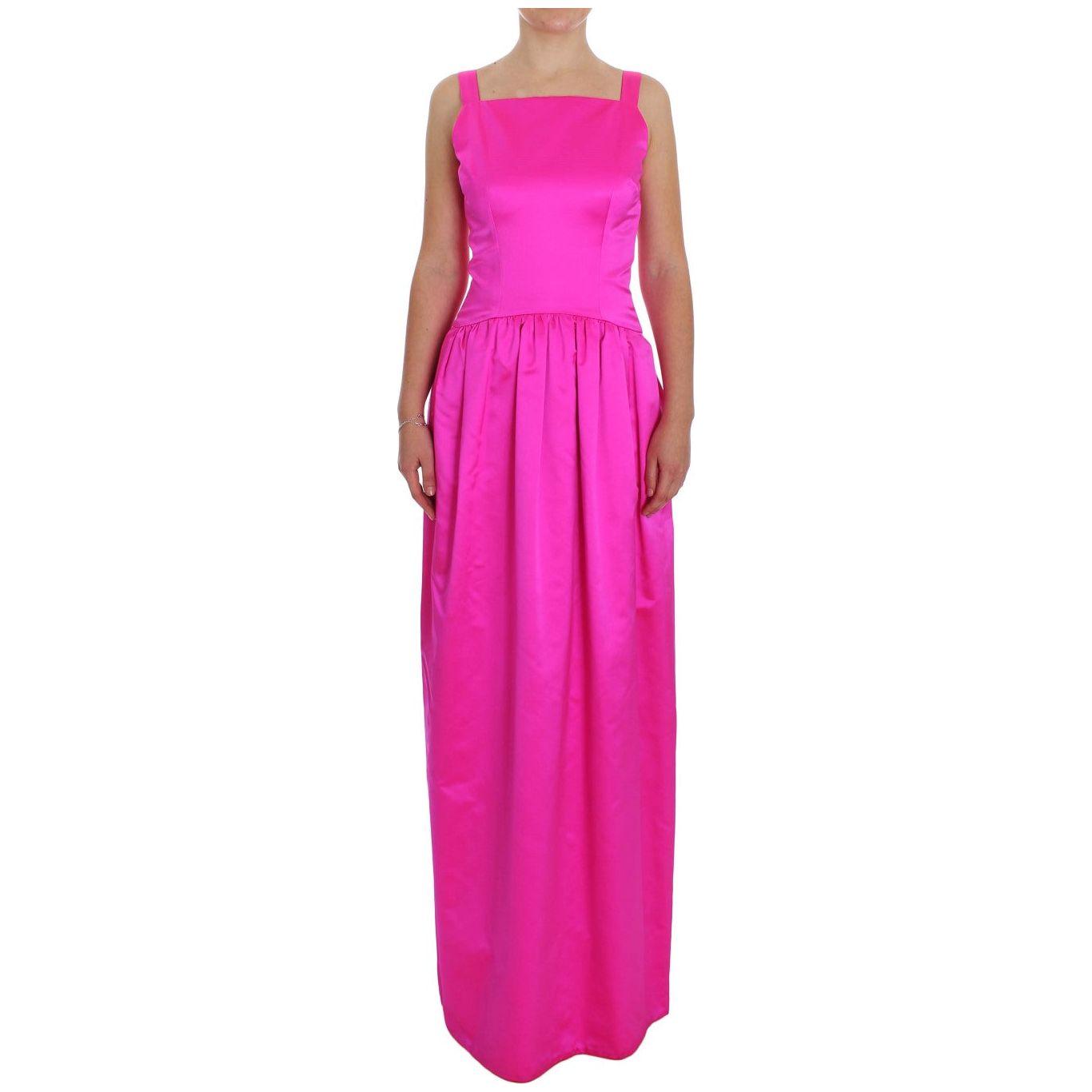 Dolce & Gabbana Pink Silk Long Sheath Ball Gown Dress Dolce & Gabbana
