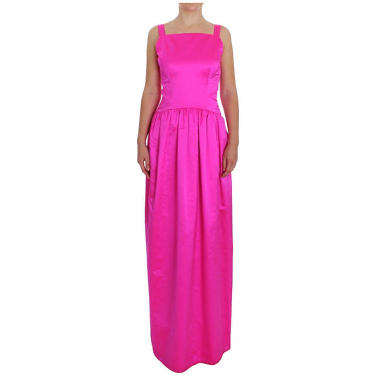 Dolce & Gabbana Pink Silk Long Sheath Ball Gown Dress Dolce & Gabbana