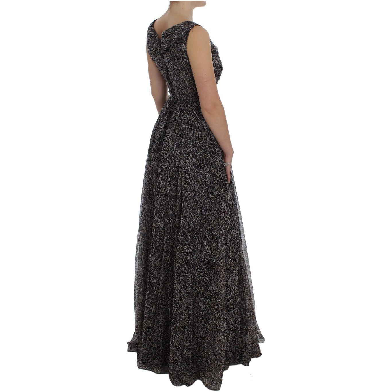 Dolce & Gabbana Dark Silk Shift Gown Full Length Dress Dolce & Gabbana