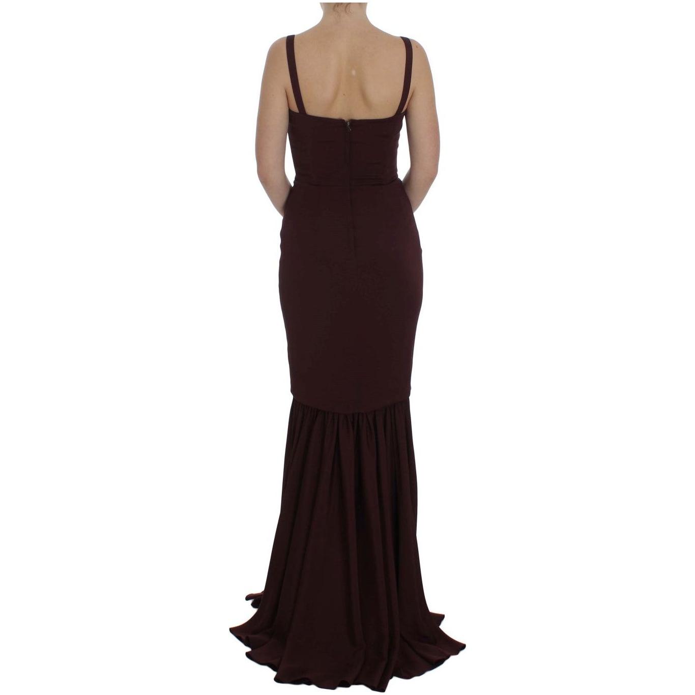 Dolce & Gabbana Bordeaux Stretch Full Length Sheath Dress Dolce & Gabbana