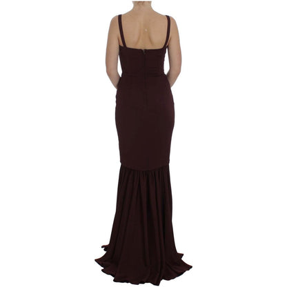Dolce & Gabbana Bordeaux Stretch Full Length Sheath Dress Dolce & Gabbana