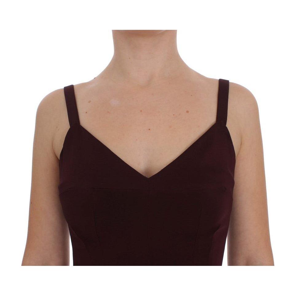 Dolce & Gabbana Bordeaux Stretch Full Length Sheath Dress Dolce & Gabbana