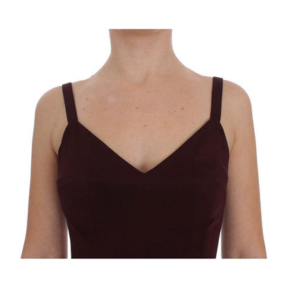 Dolce & Gabbana Bordeaux Stretch Full Length Sheath Dress Dolce & Gabbana